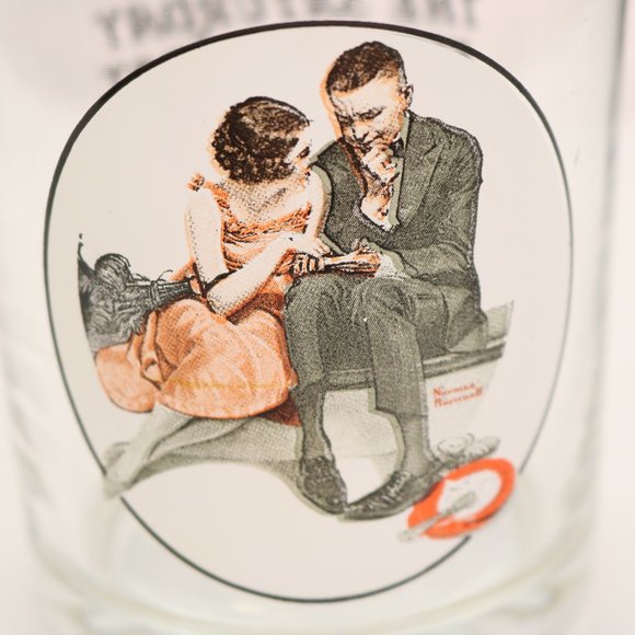 Norman Rockwell Saturday Evening Post Night on the Town Old Fashioned Glass - Picture 5 of 7
